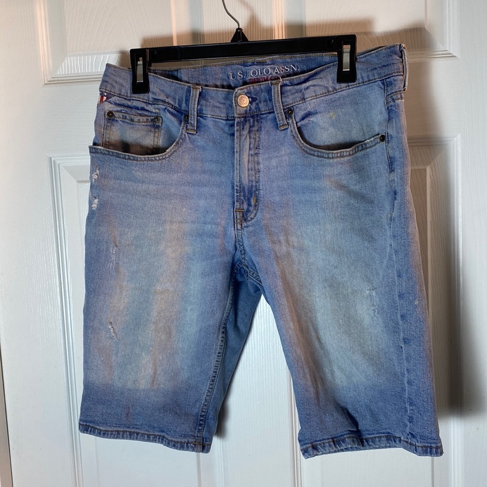 U.S. Polo Assn. Denim Men’s Jean Shorts Distressed 5 Pocket  Size Waist 32